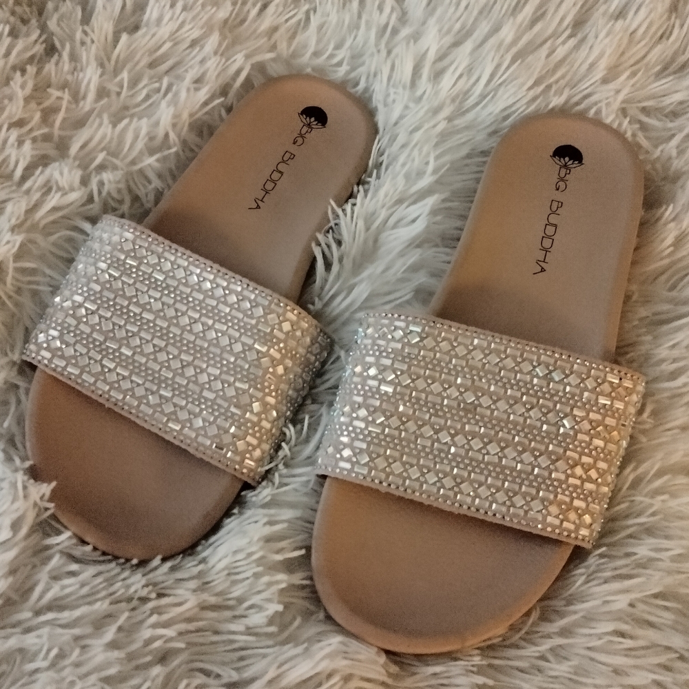 Big Buddha Rhinestone Slides - Picture 5 of 12